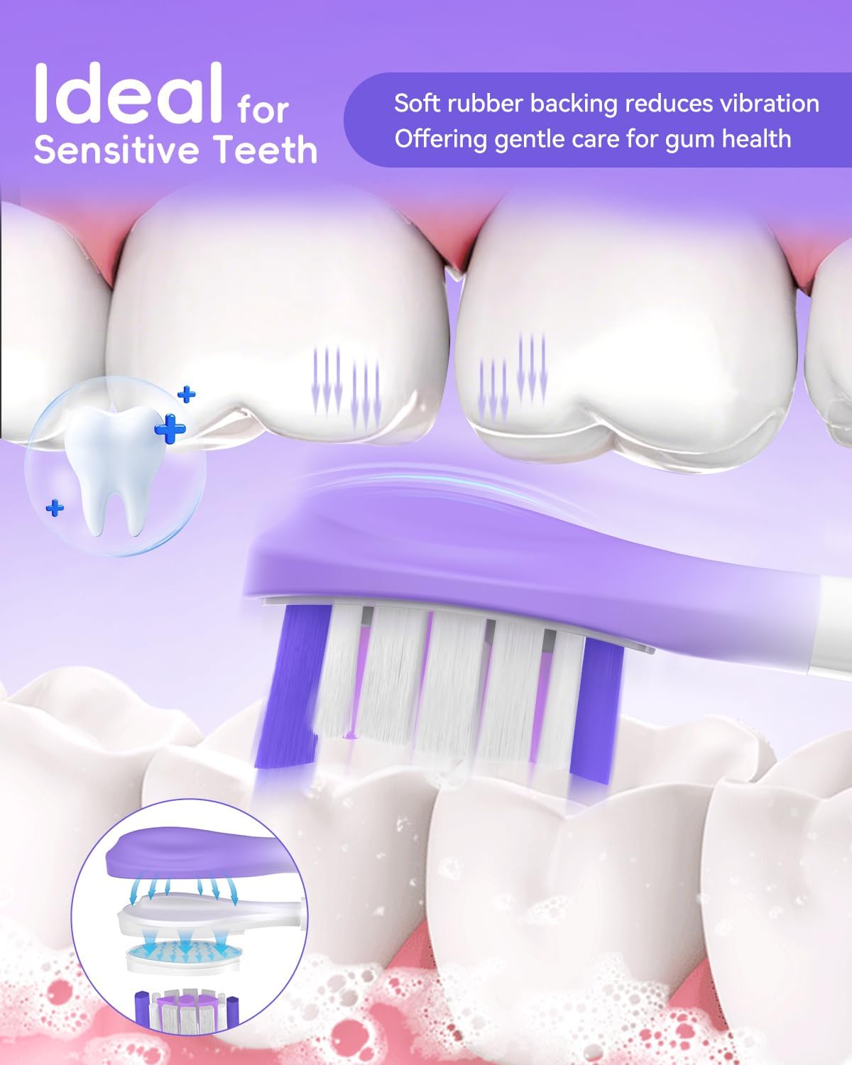 10 Pcs Replacement Toothbrush Heads for Philips Sonicare Electric Toothbrush ProtectiveClean 4100/5100/6100, DiamondClean 9300/9500, ExpertClean 7500, FlexCare, 2/3 Series, C3 G3 W3, Click-On