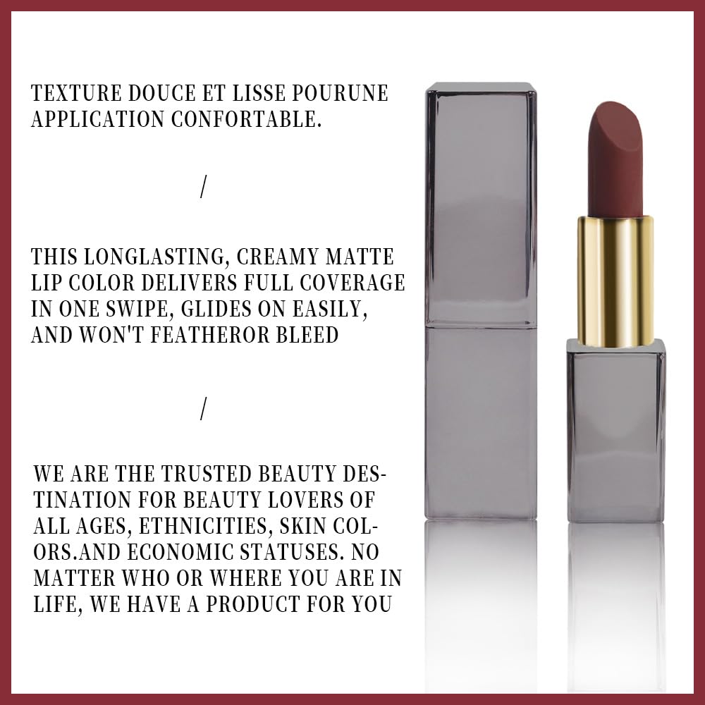 Red Matte Cream Lipstick,Velvet Waterproof Long Lasting Smudge Proof for Women Lip Stick,Magic Lipstick 24 Hours Original Lip Liner Makeup,labiales mate 24 horas originales,Vegan,1 Count