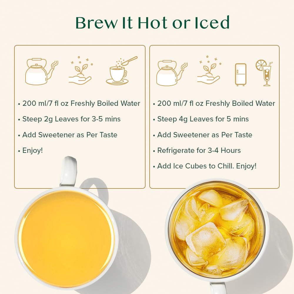 VAHDAM, Citrus Ginger Herbal Tea Tisane (50 Cups, 3.53 oz) Gluten Free, Non GMO | Ginger, Lemongrass, Orange Peels, Mint | Herbal Tea Loose Leaf | Vacuum Sealed Pack