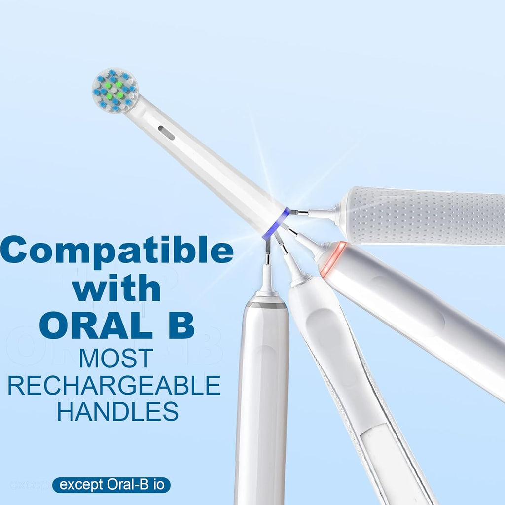 16 Pcs Replacement Toothbrush Heads Compatible with Braun Oral B Pro 1000/7000/9600/5000/8000, Precision Senesitive Brush Heads Refills for Genius X and Smart 1500 Electric Toothbrush (White)