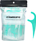 FAMILIFE Individually Wrapped Floss Picks, 100PCS Mint Dental Floss Cleaner, Tooth Picks Flossers with Portable Individual Packaging, Toothpicks Helps to Fight Tooth Decay and Keep Your Teeth Clean