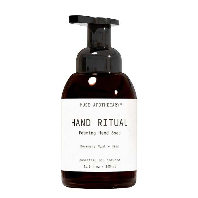 Muse Apothecary Hand Ritual - Aromatic and Nourishing Foaming Hand Soap, Infused with Natural Aromatherapy Essential Oils - USDA Certified Biobased - 11.5 oz, Rosemary Mint + Hemp