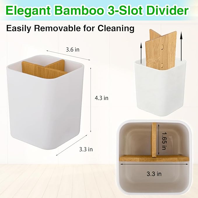 Magnetic Toothbrush Holder for Cruise Ships – 3 Slot Bamboo Bathroom Organizer Cruise Cabin Essentials Must Haves for Royal Caribbean, Alaska, Princess & Carnival (3 Slots)