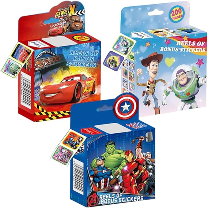 3 Pack Kids Sticker in 30 Designs,600 Pcs 1 Inch Self Adhesive Label Roll Stickers for Kids and Teacher 05