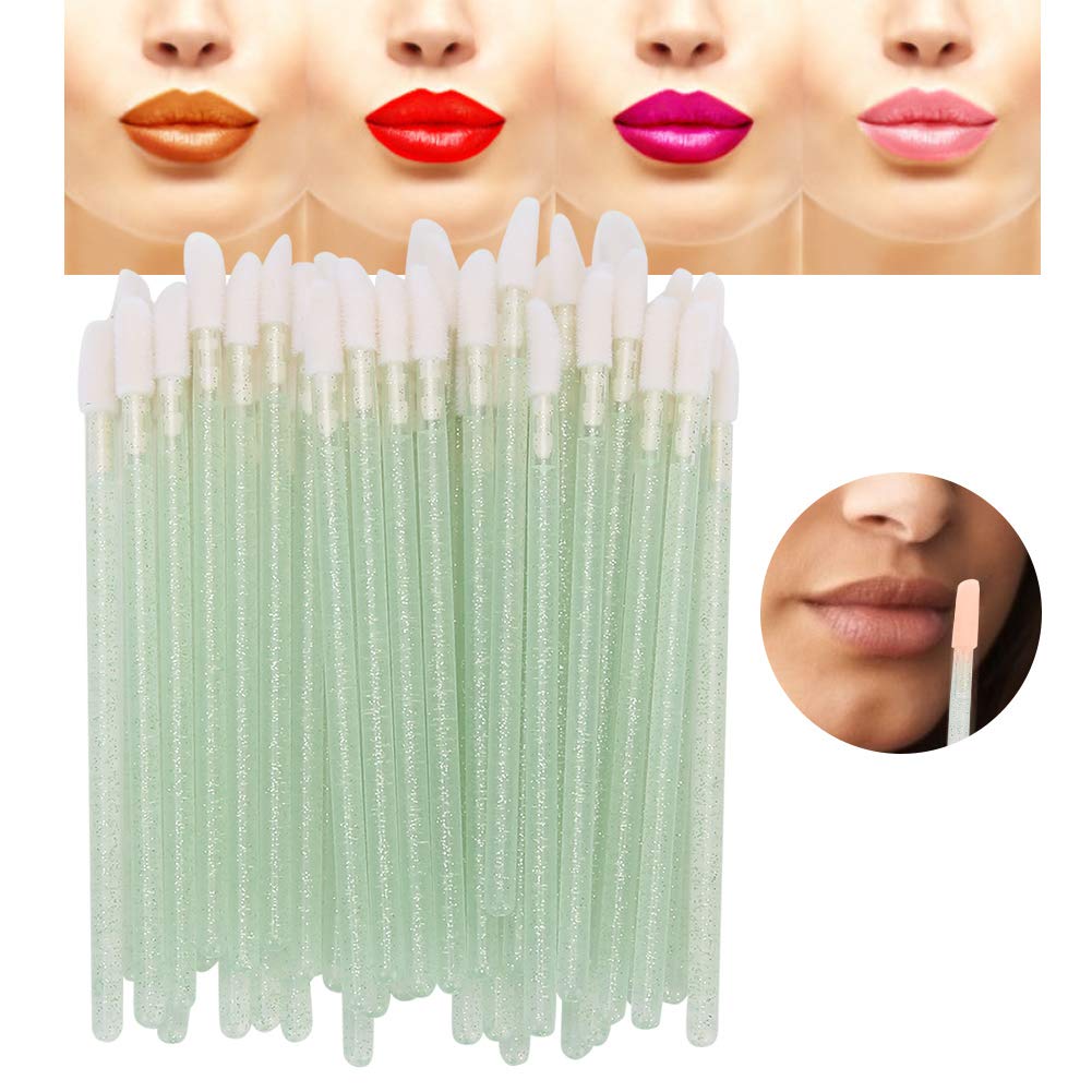 100pcs/Set Disposable Lip Brushes Make Up Brush Lipstick Lip Gloss Wands Applicator Tool Makeup Beauty Tool Kits Green