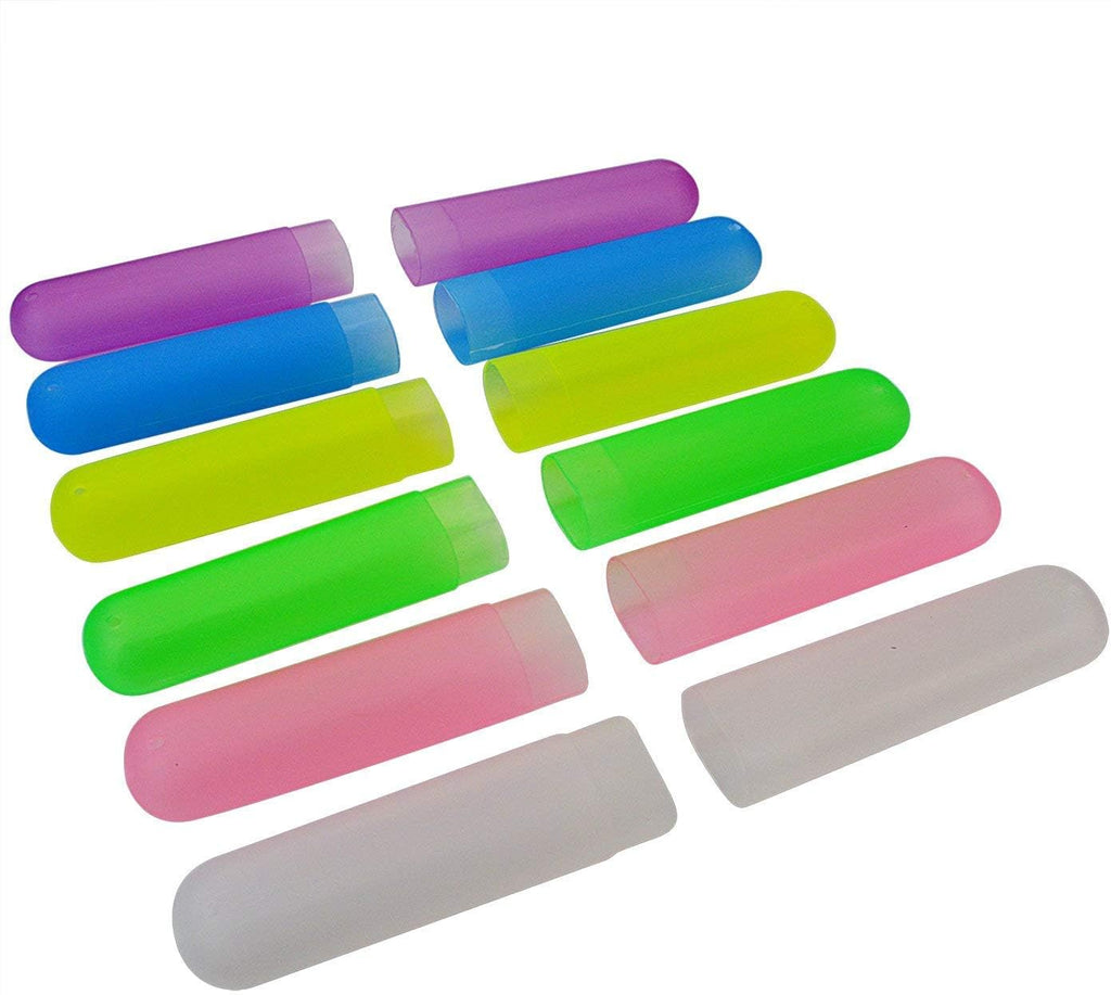 24PCS Plastic Toothbrush Case Six Colors Portable Dust-proof Toothbrush Cases Toothbrushes Holder for Daily and Travel Use (24)