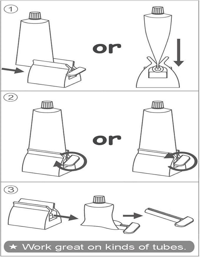 XYKEEY Set of 2 Toothpaste Squeezer Rollers, Metal Toothpaste Tube Wringer Seat Holder Stand (Stainless Steel)