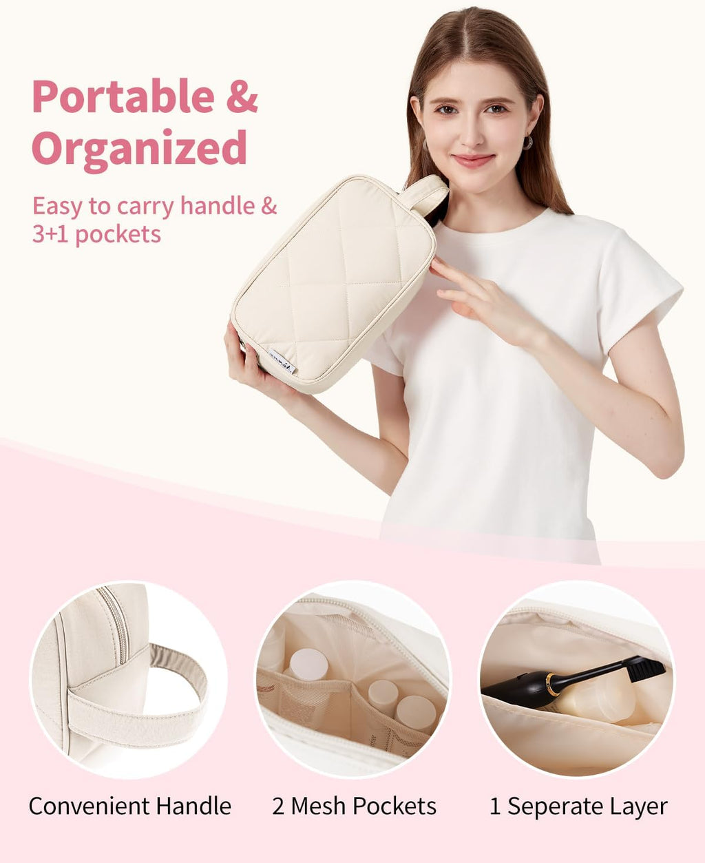 Narwey Travel Toiletry Bag for Women Traveling Dopp Kit Men Travel Bag for Toiletries Cosmetic Bag Makeup Bag Medicine Bag for Traveling