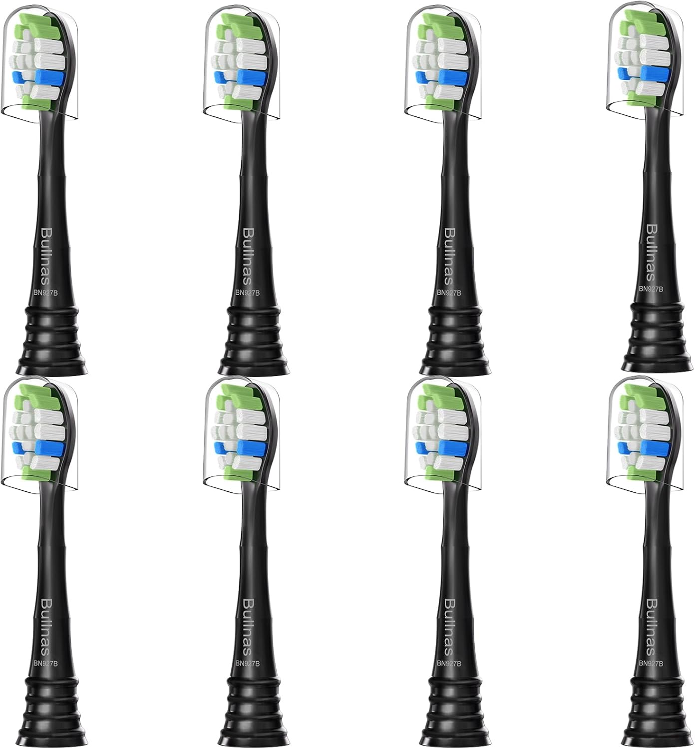 Replacement Toothbrush Heads Compatible with Philips Sonicare ProtectiveClean 4100 5100 5300 6100 Electric Toothbrushes, W Replacement Head for Sonicare, Black, 8 Count