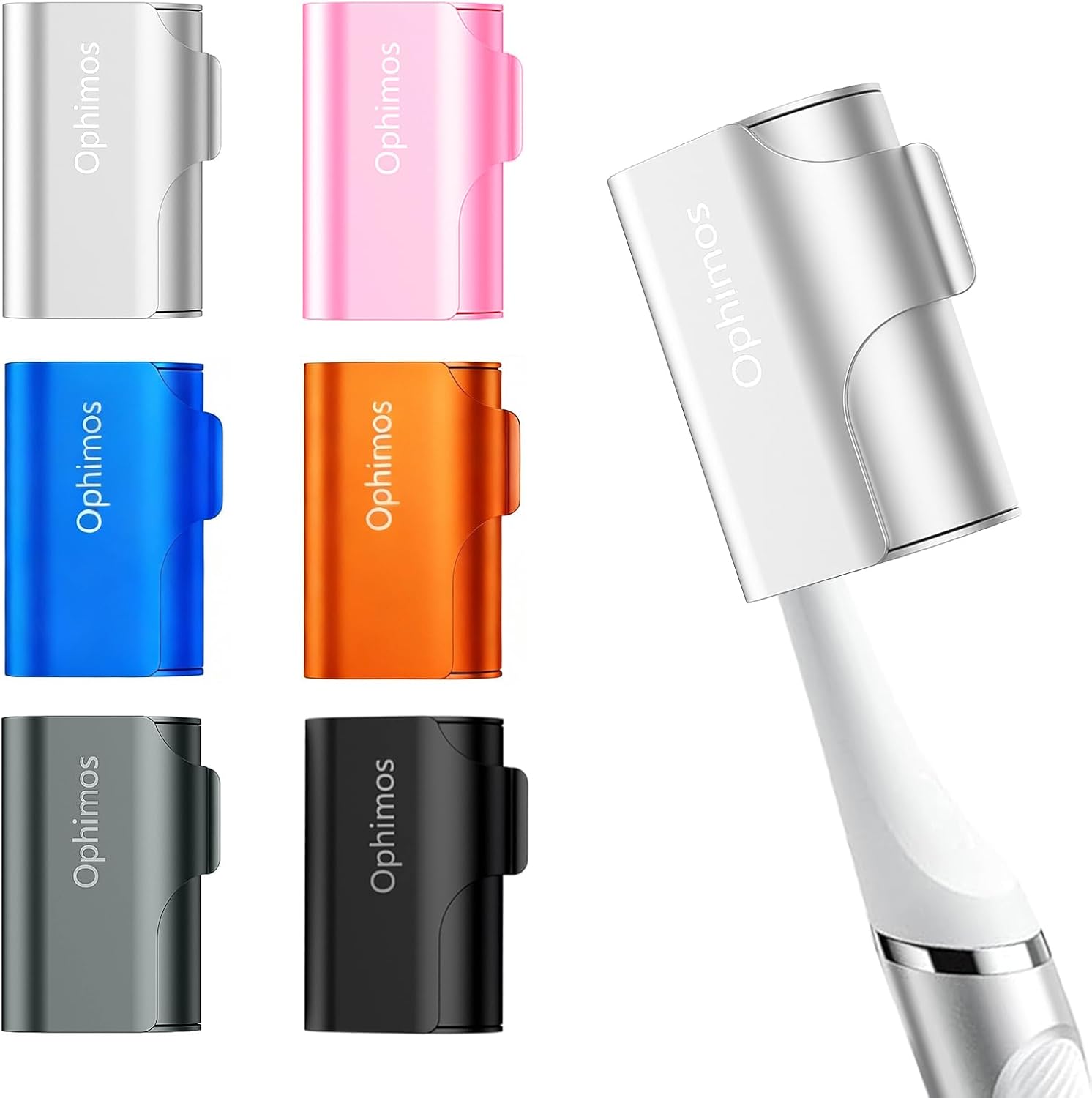 Aluminum Alloy Toothbrush Head Cover/Cap/Protector Case,Travel Toothbrush Covers Long-lasting Toothbrush Head Caps for Most Electric/Manual Brushes (Silver+Black+Pink+Blue+Grey+Orange, 6 pack)