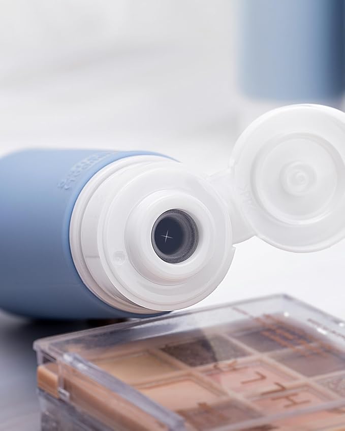 Valourgo Travel Bottles for Toiletries, Tsa Approved 3.4oz Portable Travel Bottles, BPA Free Leak Proof Travel Tubes Refillable Travel Accessories, Travel Accessories with Clear Toiletry Bag, Blue