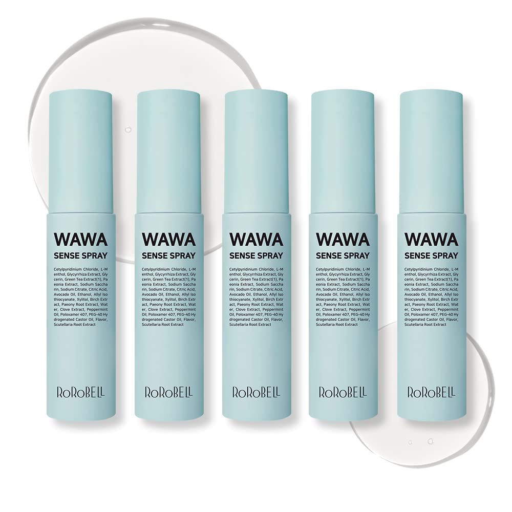 ROROBELL Wawa Sense Spray Oral Care Mouth Freshener Fights Bad breath ((1/3 Fl Oz (Pack of 5)))