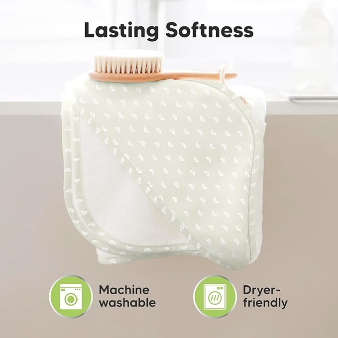 KeaBabies Hooded Baby Towel for Newborn - Viscose Derived from Bamboo Large Baby Bath Towels with Hood for Boys, Girls, Toddler, Extra Absorbent & Soft Newborn Bath Essentials (Rainbow, Regular)