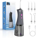 Water Dental Flosser Cordless for Teeth, 350ML Water Dental Flosser Teeth Pick 4 Modes Portable Oral Irrigator with 4 Jet Tips Rechargeable Flossers Oral Irrigator IPX7 Waterproof for Home Travel