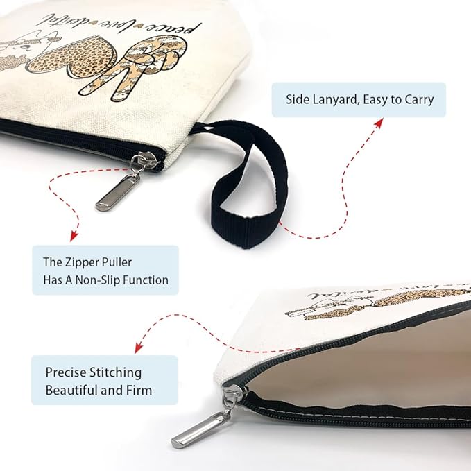 ZHANTUONE Peace Love Dental Cosmetic Bag,Funny Dental Gift,Dental Hygienist Gifts,The Birthday Gift for Dentists,For Women Dental Hygienist Makeup Bag,Dental Assistant Gifts,Dentist Survival Kit