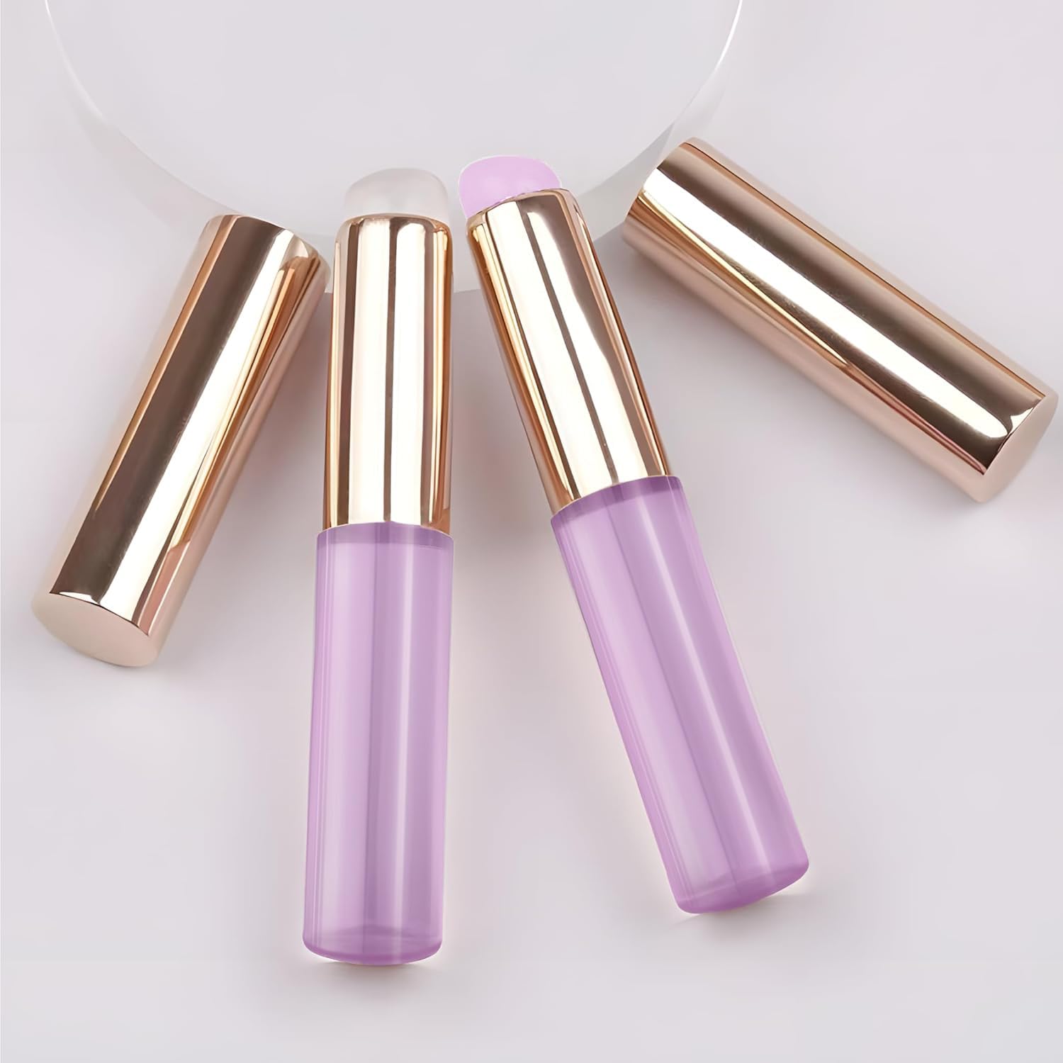 2pcs Silicone Lip Brush, Purple, Soft Silicone Material, Hygienic, Easy to Clean, Enhances Lip Care