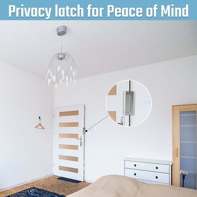 2PACK Home Security Door Reinforcement Lock Childproof, Add High Security to Home Prevent Unauthorized Entry, Aluminum Construction Finish, Frame Lock, Silver