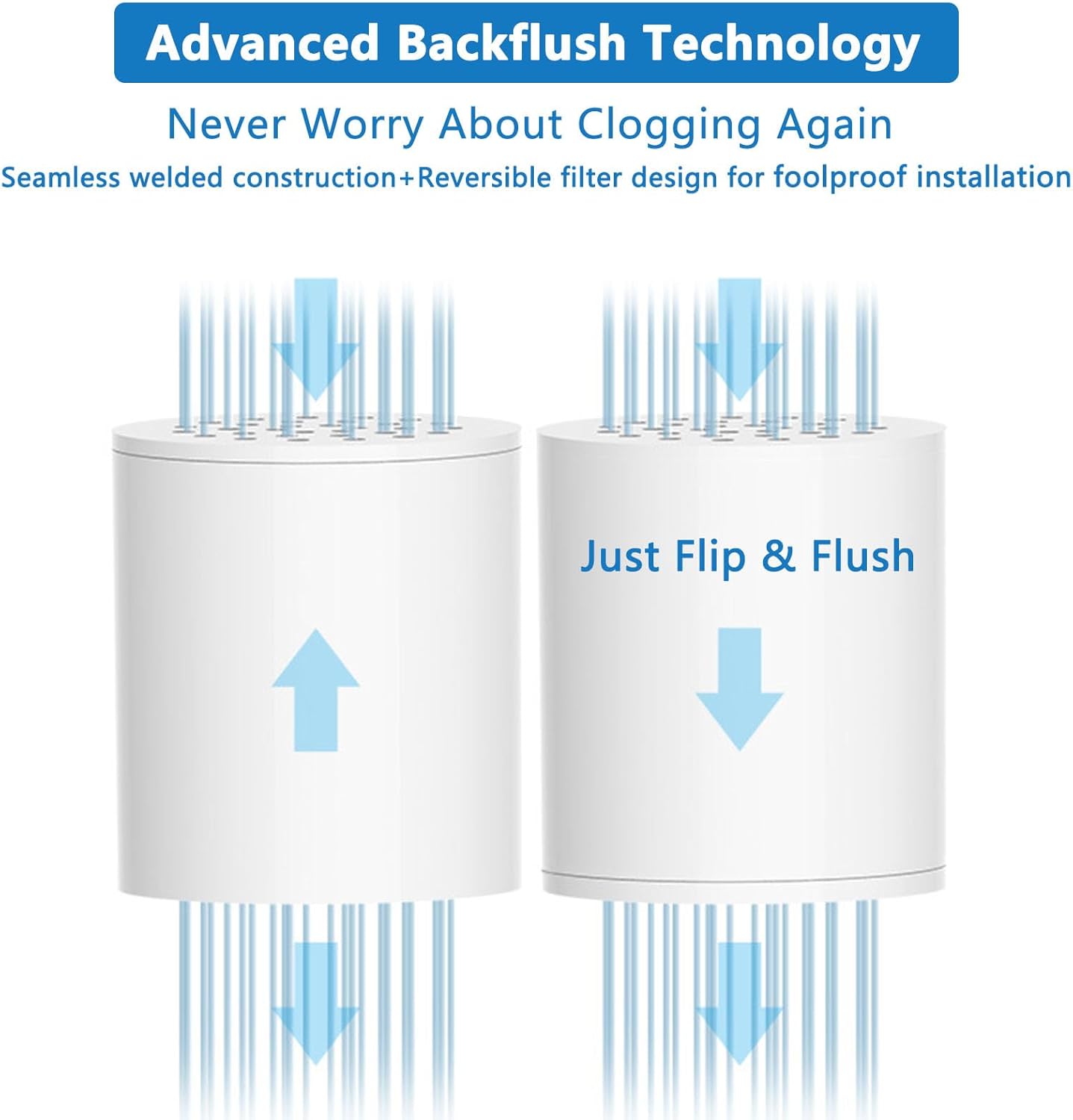 2 Pack 25 Stage Shower Filter Replacement Cartridge, Universal Cartridges for Hard Water – Removes Chlorine, Heavy Metals, Iron & Sediments, Fit Any Similar Design Shower Water Filter