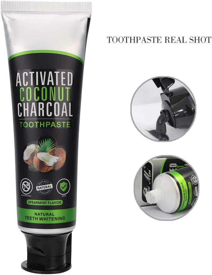 ZJchao Bamboo Charcoal Toothpaste, Activated Charcoal Coconut Oil Toothpaste for Teeth Whitening