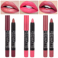 BINGBRUSH 3 Colors Longwear Lipstick Pack Set, Matte Color Stick Ultimate Lip Crayon for Makeup Collection - Nourishing Waterproof Velvet Lipgloss Lip Stain (01# 04# 07#)
