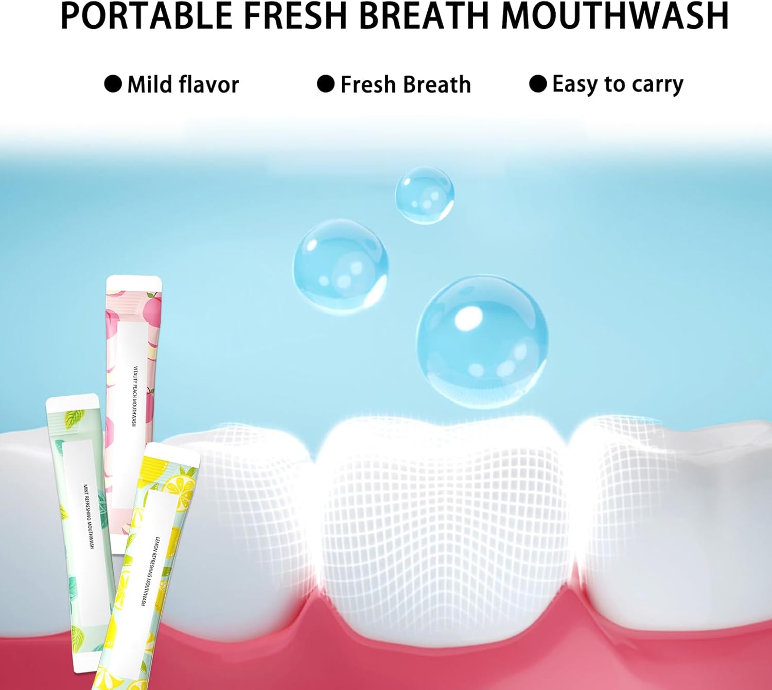 60PCS Travel Size Mouthwash,Portable Mini Mouthwash,Long-Lasting Freshness Travel Mouth Wash for Oral Care A22