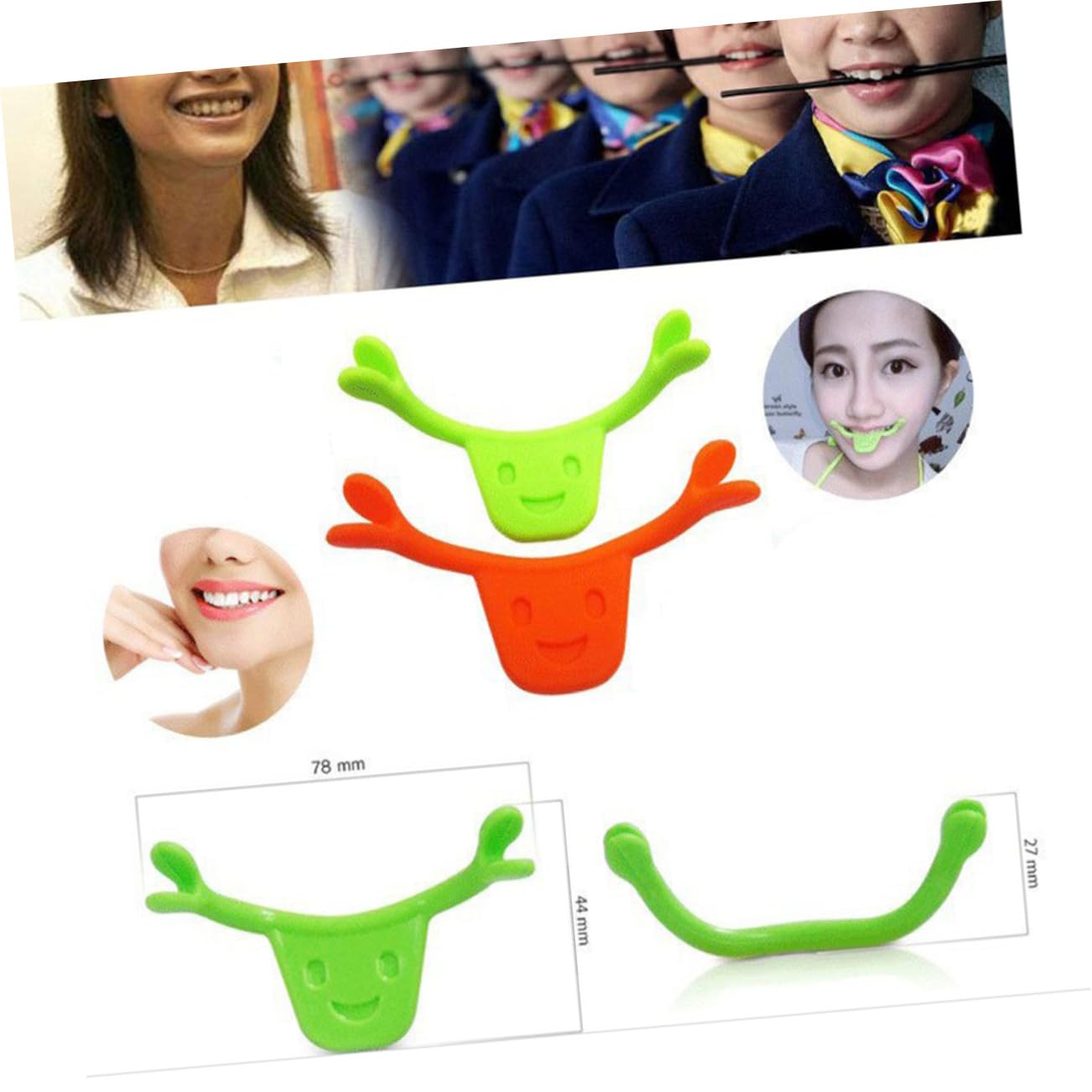 2pcs Smile Trainer Silicone Mouth Exerciser for Face Muscle Stretching and Lifting Edible Safe Material Smile Lifting Training Tool for Natural Enhancement