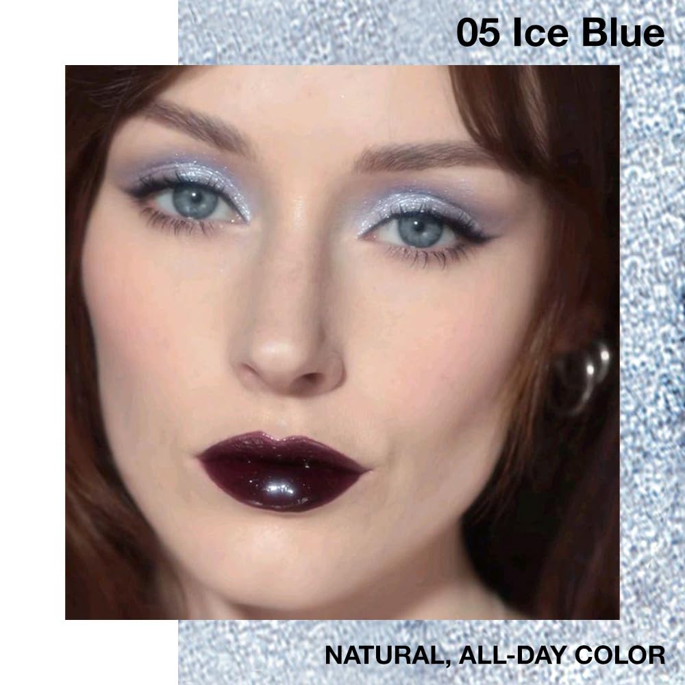 Single Cream Eyeshadow,Ice Blue Shimmer Eye shadow Pallette,Long Lasting Glitter Eyeshadow,Soft Shimmer Eye Makeup,Vegan & Cruelty-Free Mini Eye shadow for Brown Blue Green Eyes. 05#