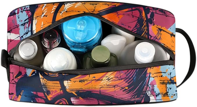 Basketball Patterns Boys Travel Toiletry Bag Waterproof Wash Bag Shower Shaving Bag Cosmetic Organizer Makeup Bag Portable Toiletries Accessories for Women Men Ball Theme
