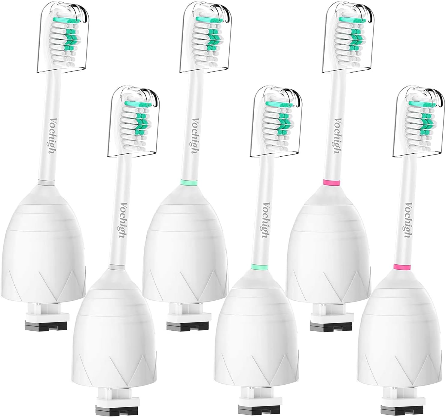 Replacement Toothbrush Heads Compatible with Philips Sonicare: fit Sonicare E-Series HX7022/66, Cleancare & Advance Screw-On Electric Brush Handles, 6 Pack