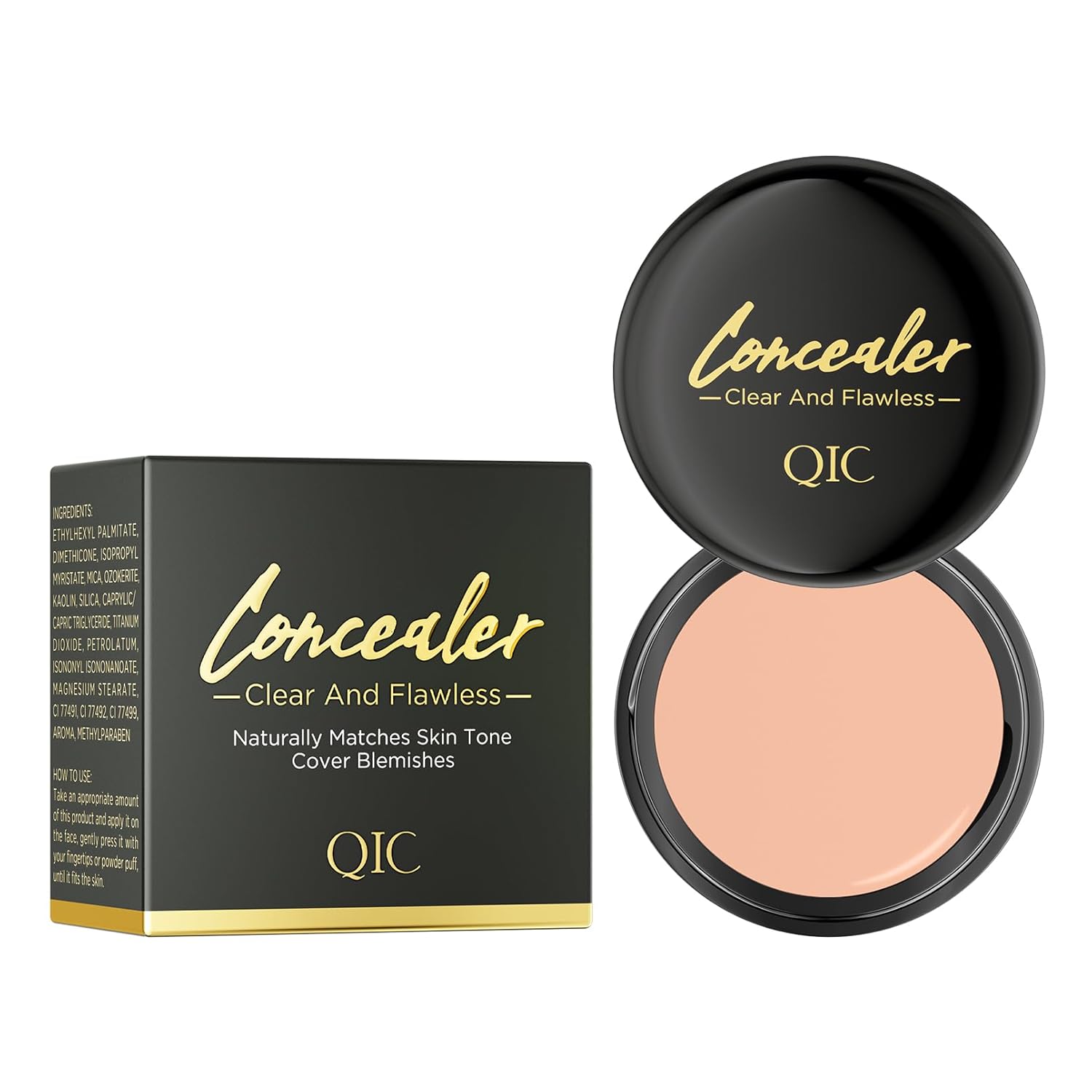 QIC Concealer,Natural Color Correcting Concealer for Women,Full Coverage Makeup for Face Eye Body,Nourishing Makeup for a More Even Complexion(Natural Skin Tone, 1.36 Fl Oz)