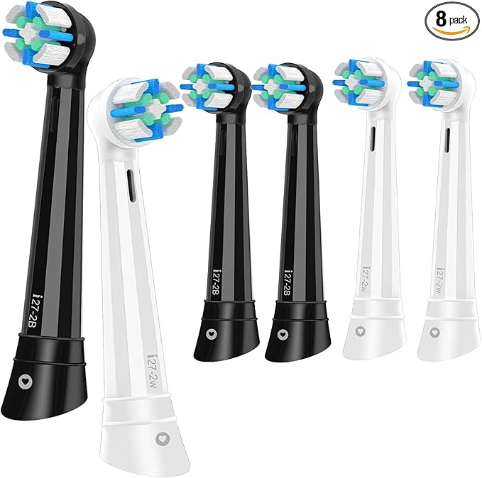 Replacement Toothbrush Heads Compatible with Oral B iO Series 2/3/4/5/6/7/8/9/10 Electric Toothbrush,Round Brush Heads for Gentle Gum Care & Deep Cleaning,6PACK