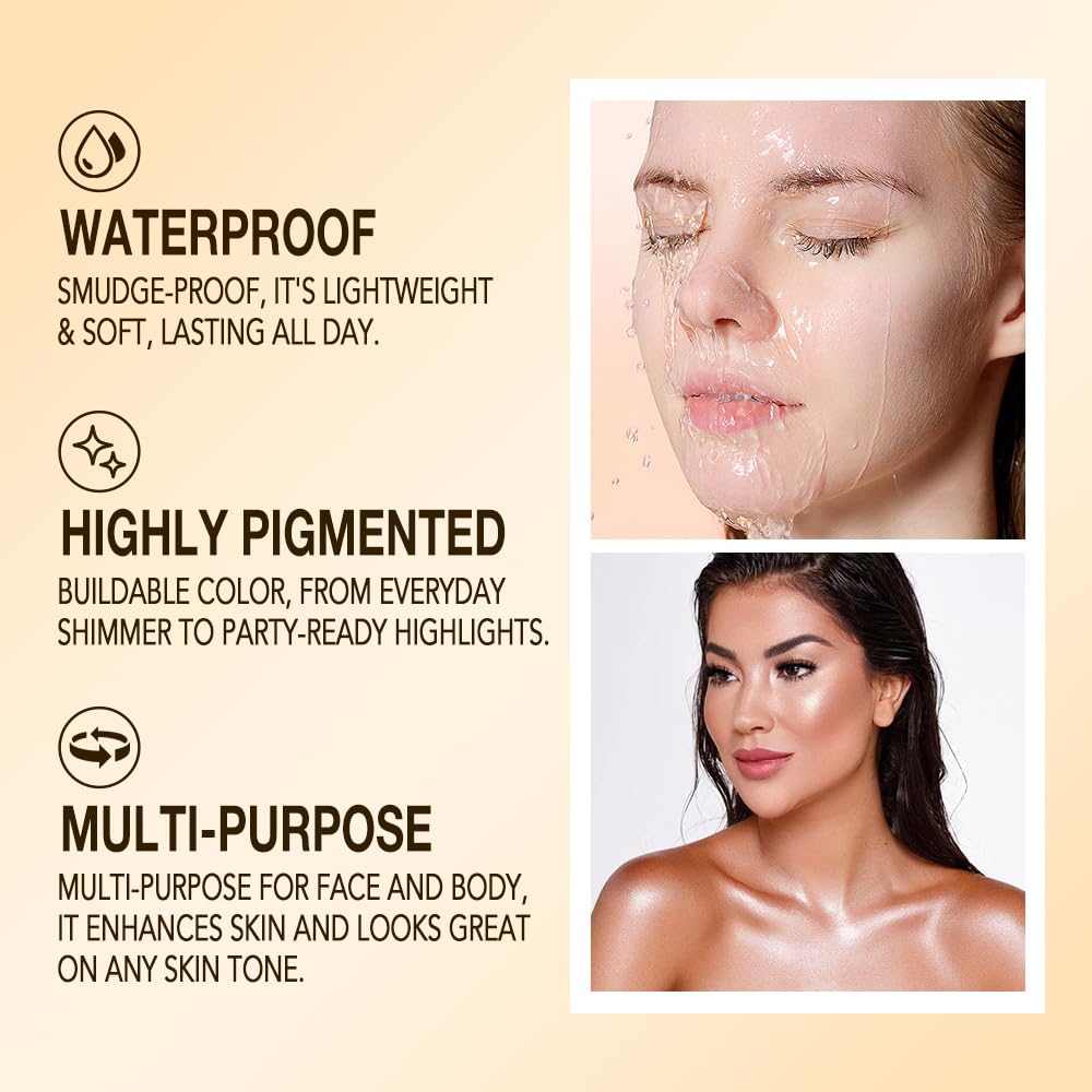 Pearl White Shimmer Glitter Highlighter Highlight Makeup Contour Powder,Glitter Face Illuminator Highlighter, Illuminator Make Up (Pearl White)