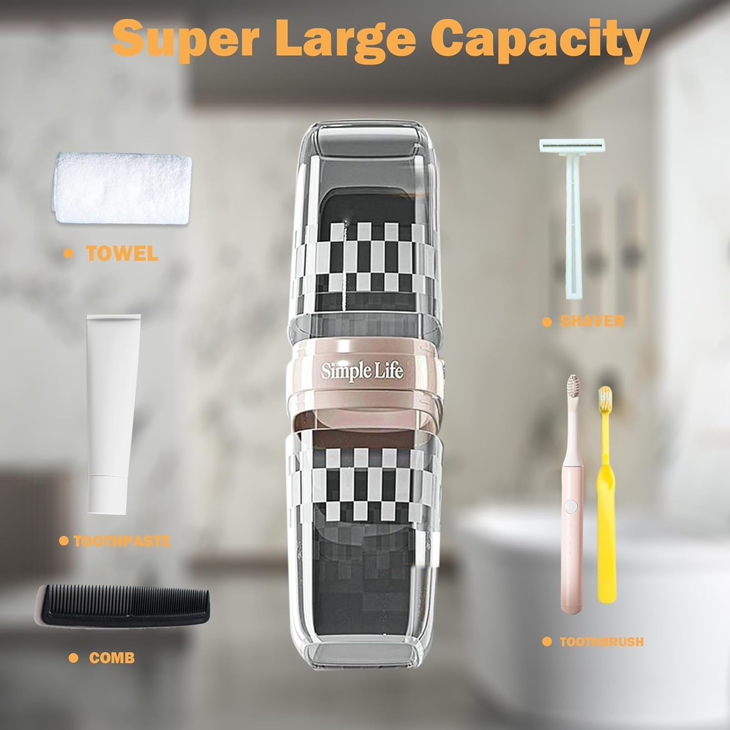 Toothbrush Holders Travel, Travel Toothbrush Holder, Toothbrush Holder with Cover, Portable Toothbrush Case and Carrier, Ideal for Bathroom, School, and Business Travel Needs (Black)