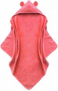 Organic Cotton Toddler Poncho Towel 33"x33" – Ultra-Soft Hooded Bath & Beach Towel with Bear Ears – Absorbent Kids Towel for Boys & Girls 0-5T, Premium for Pool, Bath & Travel (Coral)