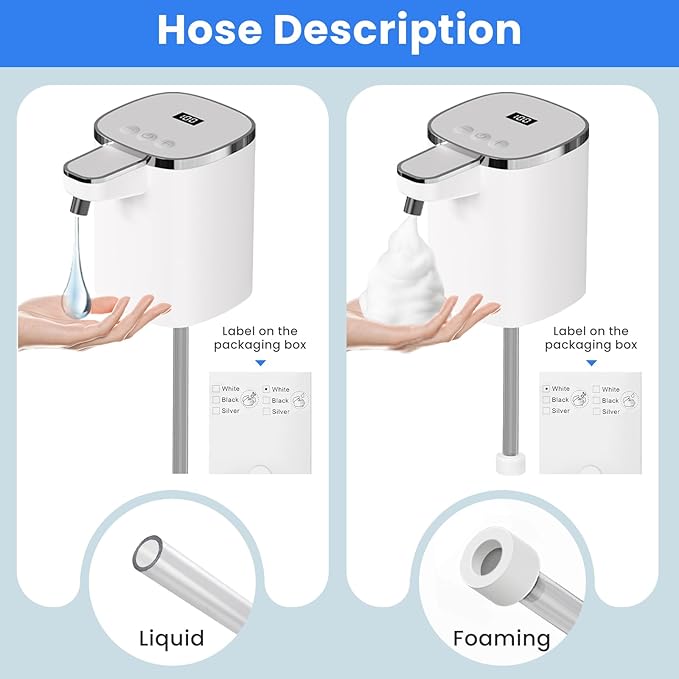 2 Pack Automatic Soap Dispenser, Touchless Liquid & Foaming Soap Dispensers, USB Rechargeable, 9-Level Adjustable Volume Control, 13.52oz/400ml, Wall Mount for Kitchen, Bathroom,Hotel, Easy for Kids