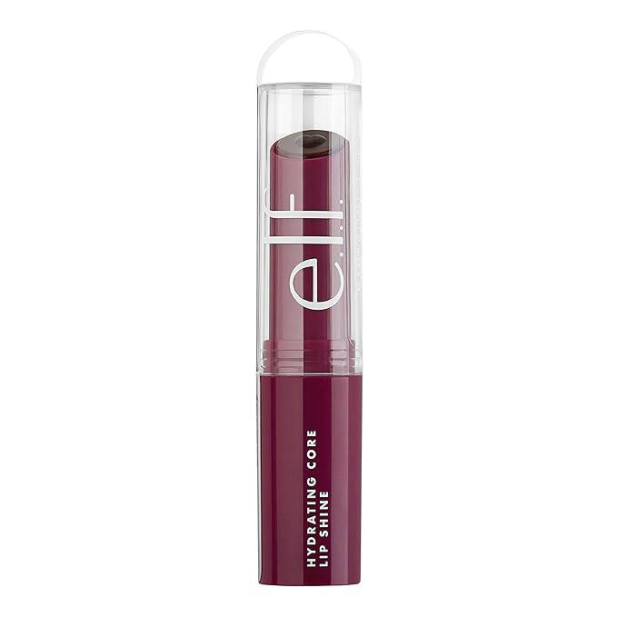 e.l.f. Hydrating Core Lip Shine, Lip Balm For A Sheer Tint Of Color & Soft Shine, Made With Nourishing Vitamin E, Vegan & Cruelty-Free, Ecstatic