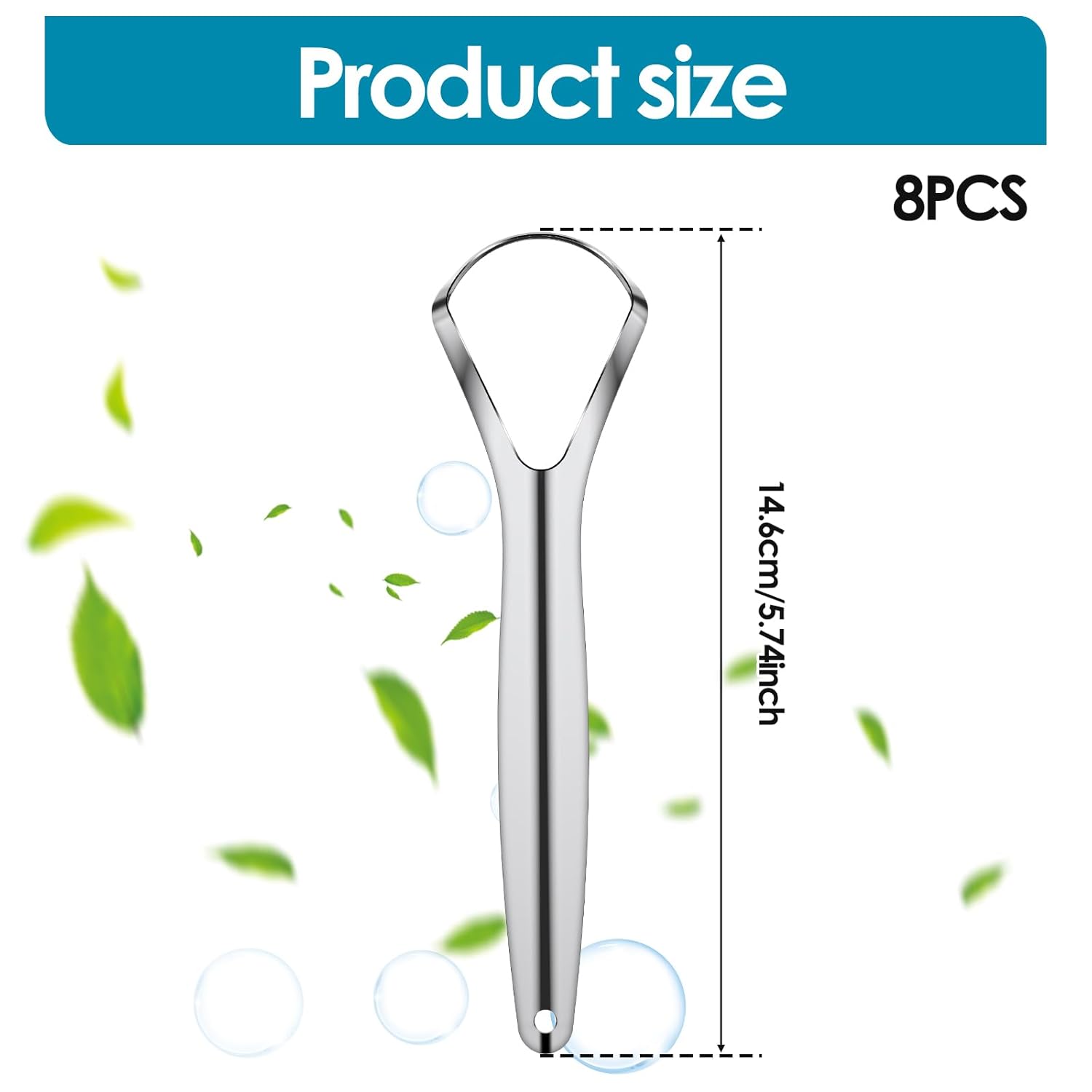 8 Pcs Tongue Scraper Stainless Steel Tongue Cleaners Wide Head Tongue Cleaner Tool Reduce Bad Breath Tongue Scrapers for Fresh Breath
