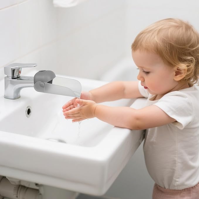 2Pcs Faucet Extender, Fits Standard and Gooseneck Faucets, Grey