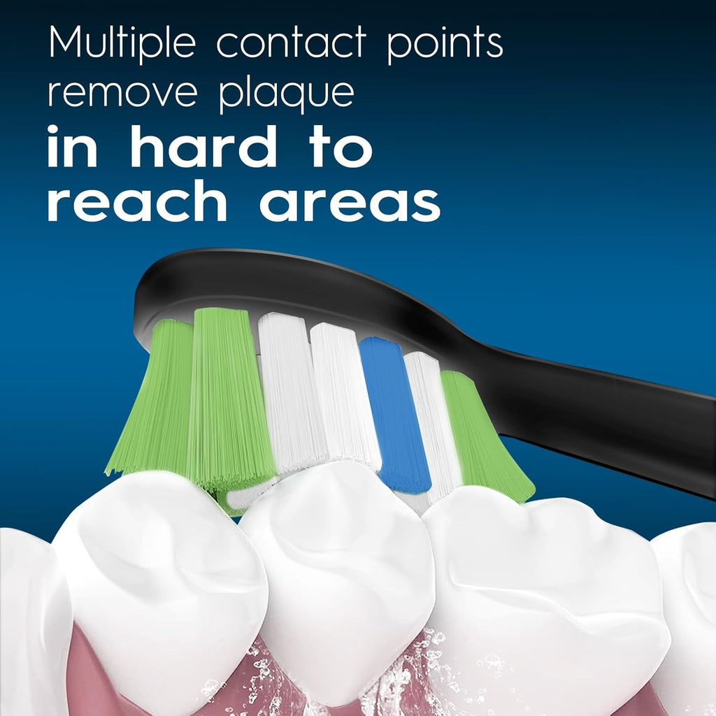 Replacement Toothbrush Heads Compatible with Philips Sonicare ProtectiveClean 4100 5100 5300 6100 Electric Toothbrushes, W Replacement Head for Sonicare, Black/White, 8 Count