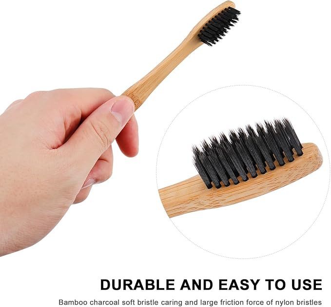 20 Pcs Biodegradable Toothbrushes with Soft Bristles Ergonomic Handle Portable Travel for Hotels Motels and Daily Use Organic Oral Care