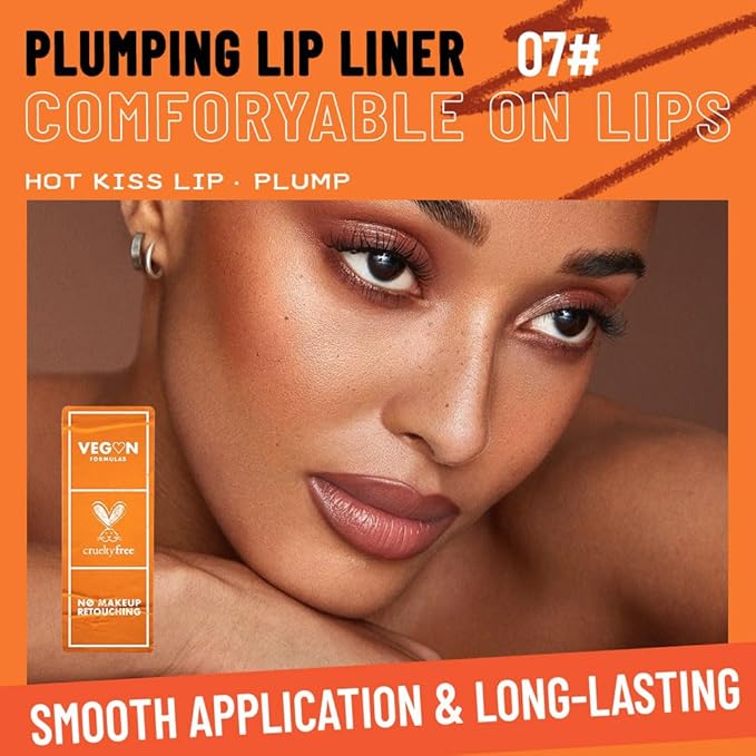 Matte Lip Liner Pencil for Shaping Lips, Retractable Creamy Brown Crayon LipLiner Pencil, Long Lasting Waterproof Lipstick Lip Liner Makeup, Vegan Beauty 07#