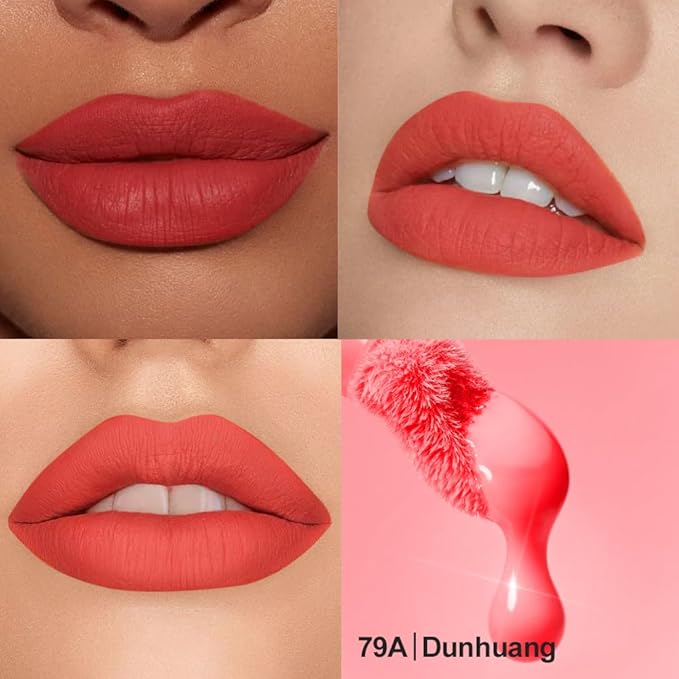 Velvet Matte Lip Stain – Long Lasting Waterproof Liquid Lipstick, Transfer-Proof Lightweight Lip Gloss, Non-Sticky Soft Matte Lip Tint with High Pigment, Smudge-Proof Lip Stain for All-Day Wear #79A