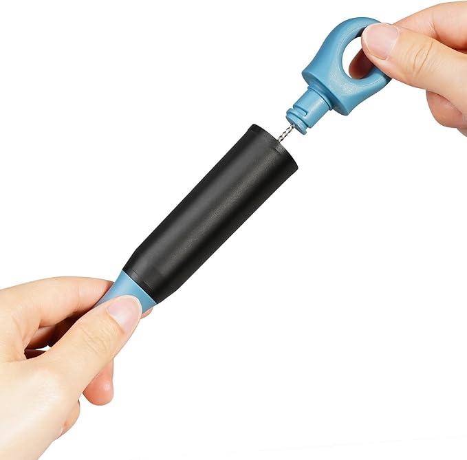 2-in-1 Bottle Cleaning Brush and Hidden Straw Brush, Long Handle Water Bottle Brush Cleaner with Replaceable Head for Sports Bottles, Baby Bottles, Mugs, Straws, Smokey Blue