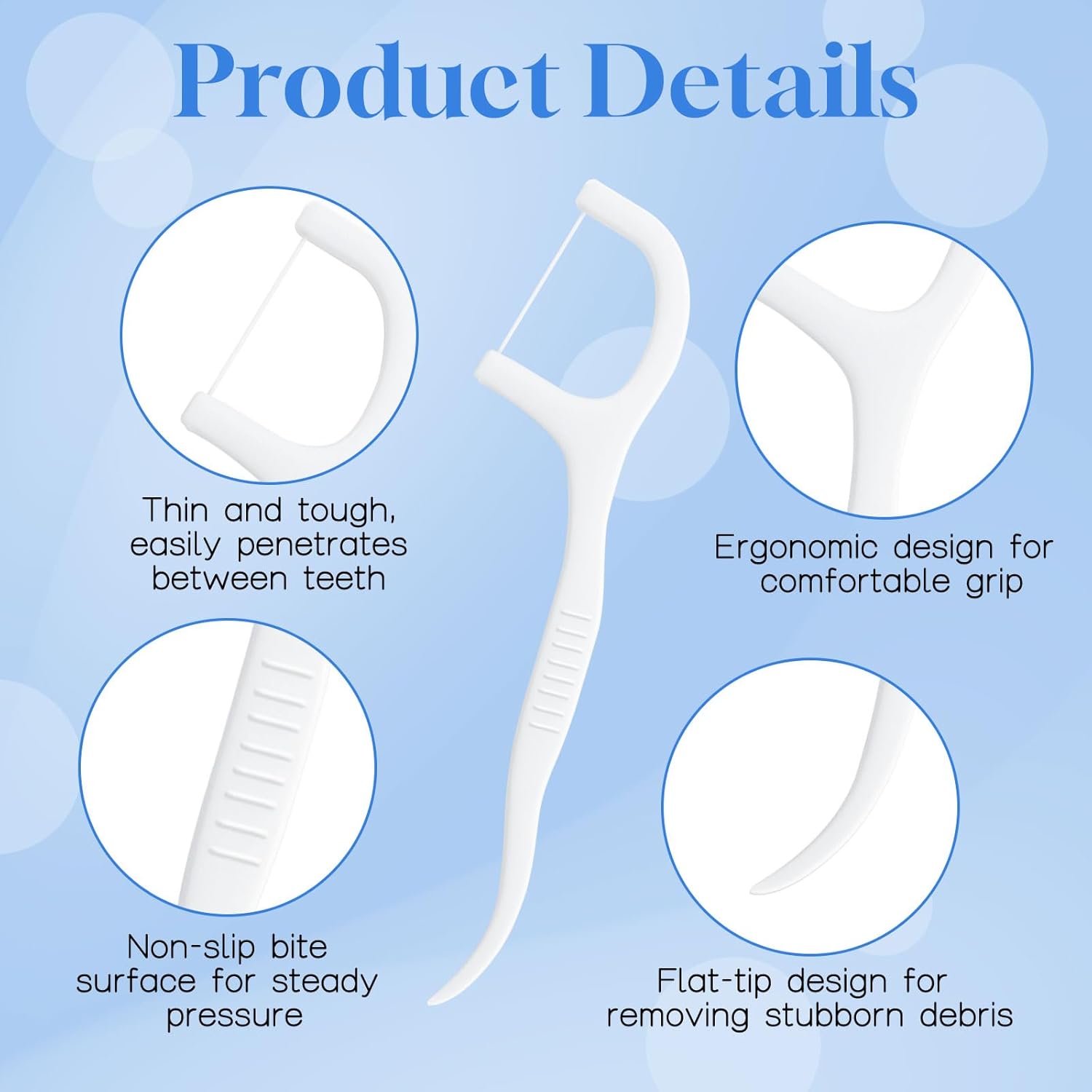 Individually Wrapped Dental Floss Picks Bulk Disposable Flossing Sticks Teeth Cleaning and Oral Care Travel Size Dental Tooth Floss Pack for Hotels, Weddings, Guests & Business Single Use (500 Pack)