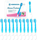Mini Disposable Toothbrushes with Toothpaste 5 in 1 Travel Portable Toothbrush with Toothpaste + Tongue Scraper + Picks+Floss Travel Case (Mint, 10)