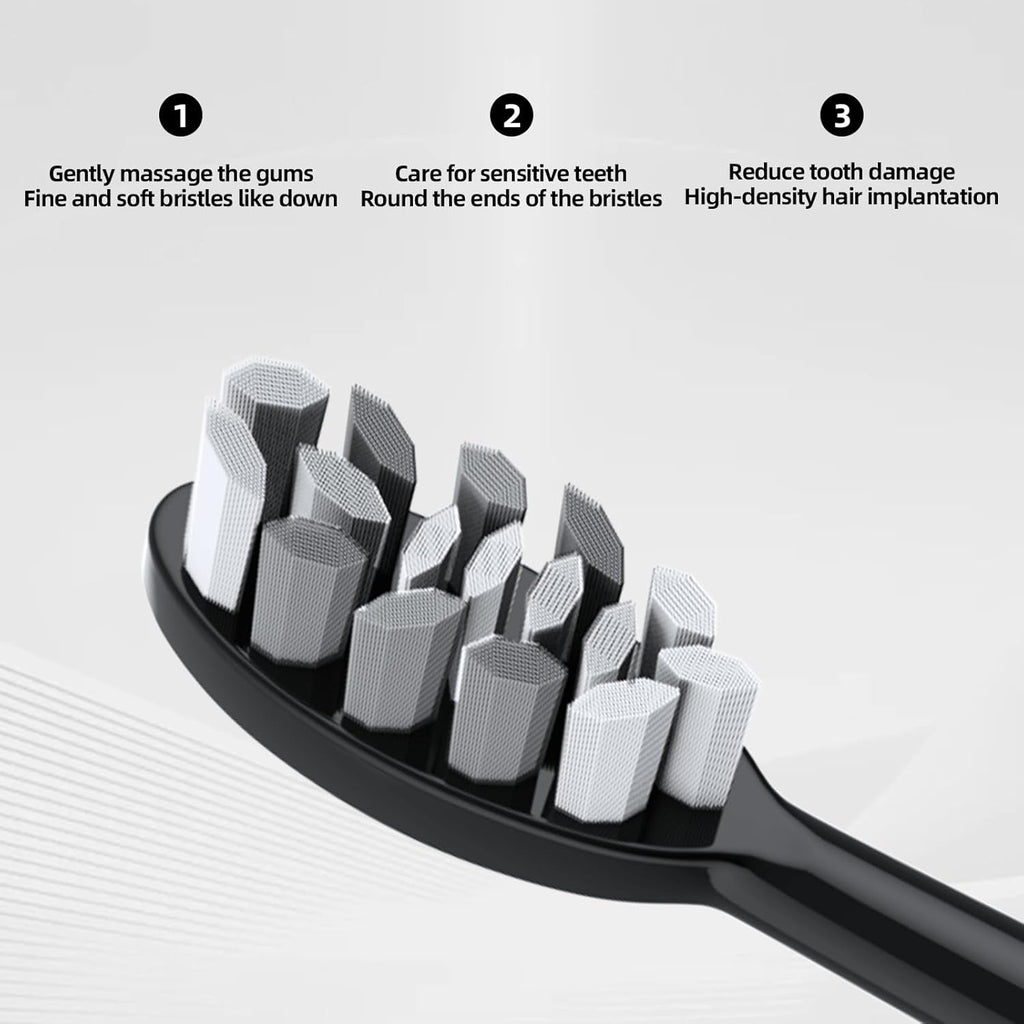 Adult Sonic Electric Toothbrush with 10 Brush Heads, Travel case, and Wall Bracket, Suitable for Both Adults and Children, IPX8 Waterproof, USB Charging, 42000VPM, Black