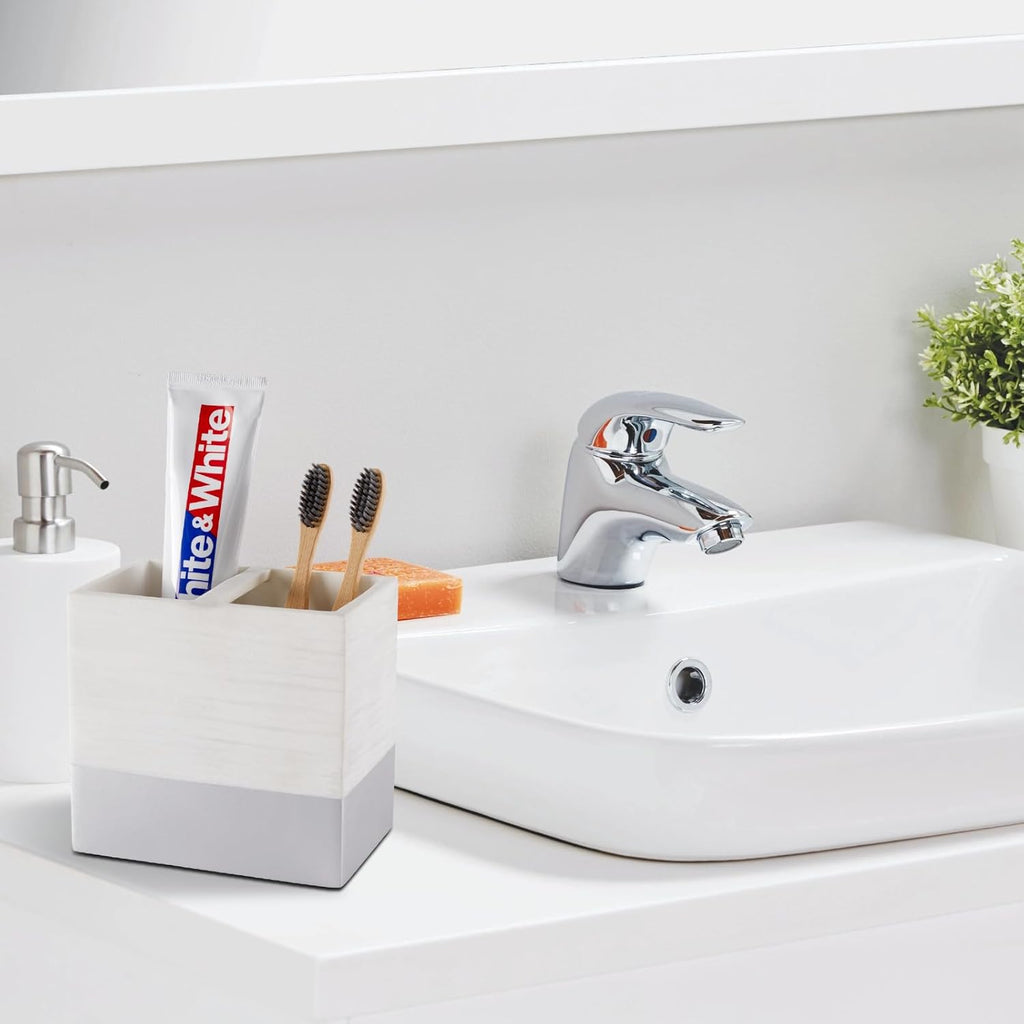 Toothbrush and Toothpaste Holder for Bathroom Countertop Organizer, Anti-Slip Electric Toothbrush Holders Vanity Caddy Storage for Family, Kids, Shower, Kitchen