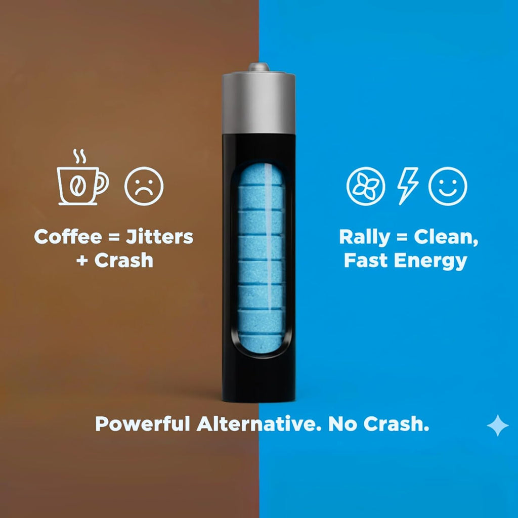 Rally Caffeine Mints, 60 Milligram, Instant Energy, Fresh Breath, Caffeinated, 0 Sugar, Natural Peppermint, Cinnamon, Wintergreen Variety Pack (3 Packs, 30 Mints)