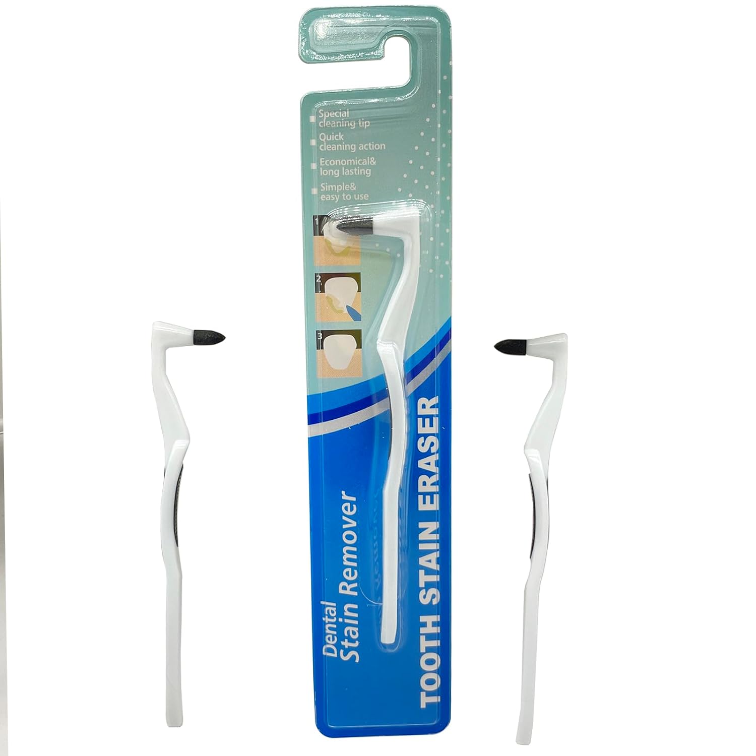 3Pcs Teeth Stain Remover,Tooth Stain Eraser,Tartar Eraser Polisher,Dental Plaque Tool,Eraser for Coffee Stain Teeth Whitening Cleaning Polishing Kit (white)