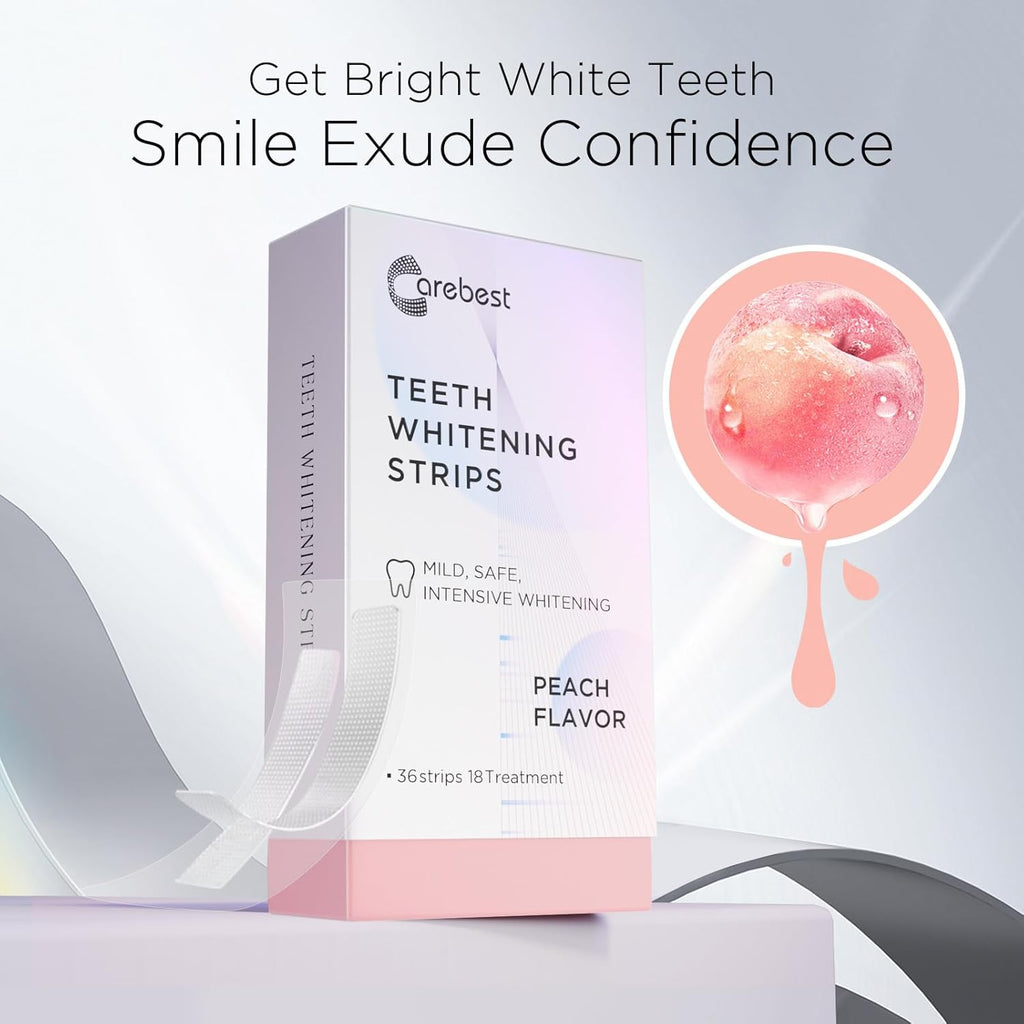 Teeth Whitening Strips 18 Treatments,Enamel Safe Strips Whitening Without The Harm,Non-Slip Whitening Strips for Sensitive Teeth